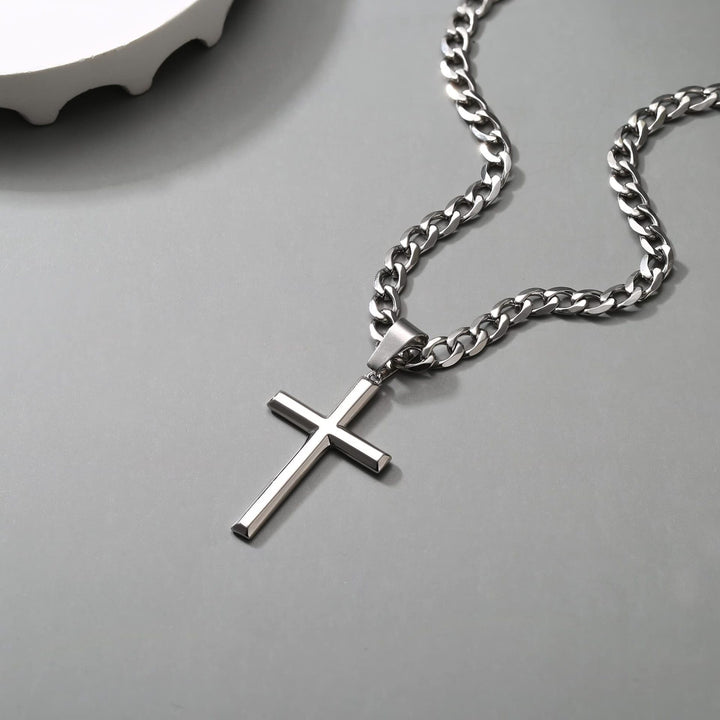 Minimal Polished Cross Necklace (Men's Modern Luxury Style)