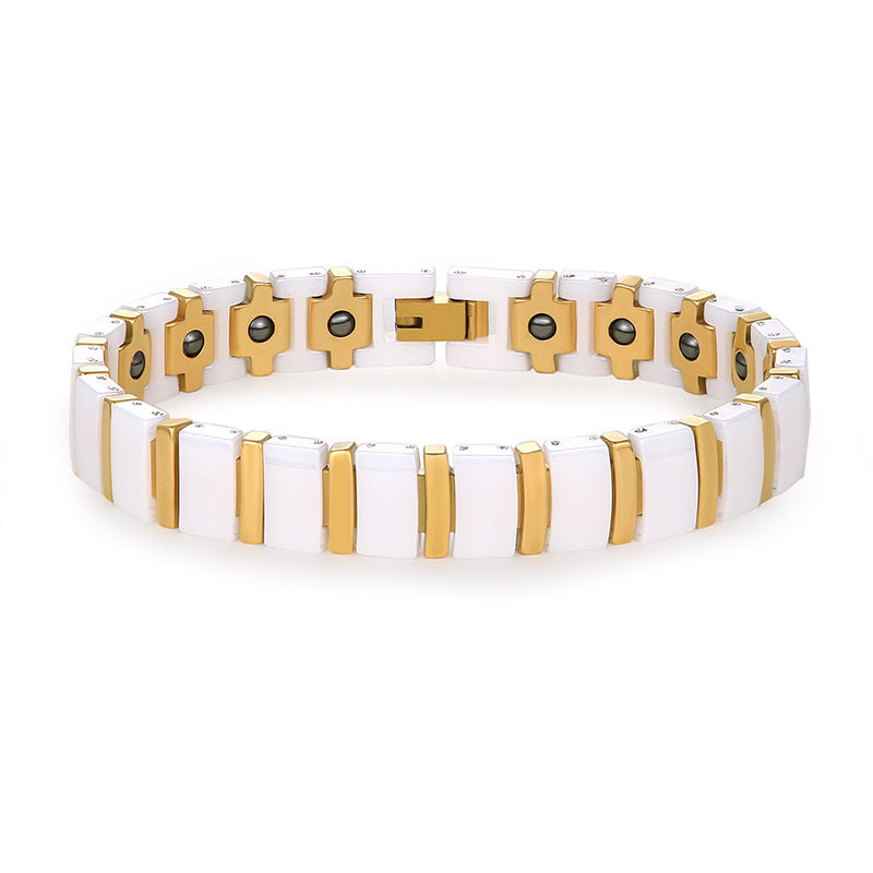 Men's Premium Magnetic Therapy Ceramic Bracelet – Stylish, Anti-Radiation & Health Balance