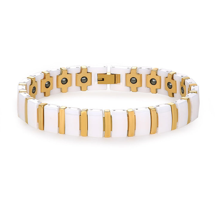 Men's Premium Magnetic Therapy Ceramic Bracelet – Stylish, Anti-Radiation & Health Balance