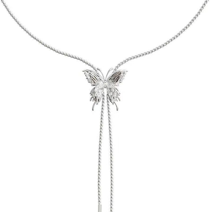 Adjustable Pull Butterfly Multi-Purpose Chain, Liquid Butterfly Tassel Pull Chain, 3-Way Wear Necklace / Waist Chain / Arm Cuff Accessory