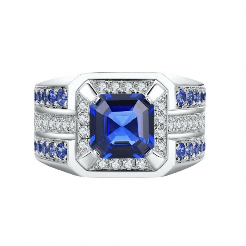 Square Sapphire Men Ring