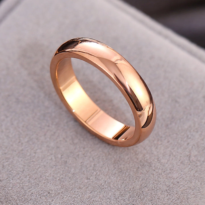 4mm Polished Domed S925 Silver Ring, 3 Colors Plain Band, Minimalist Couple Ring