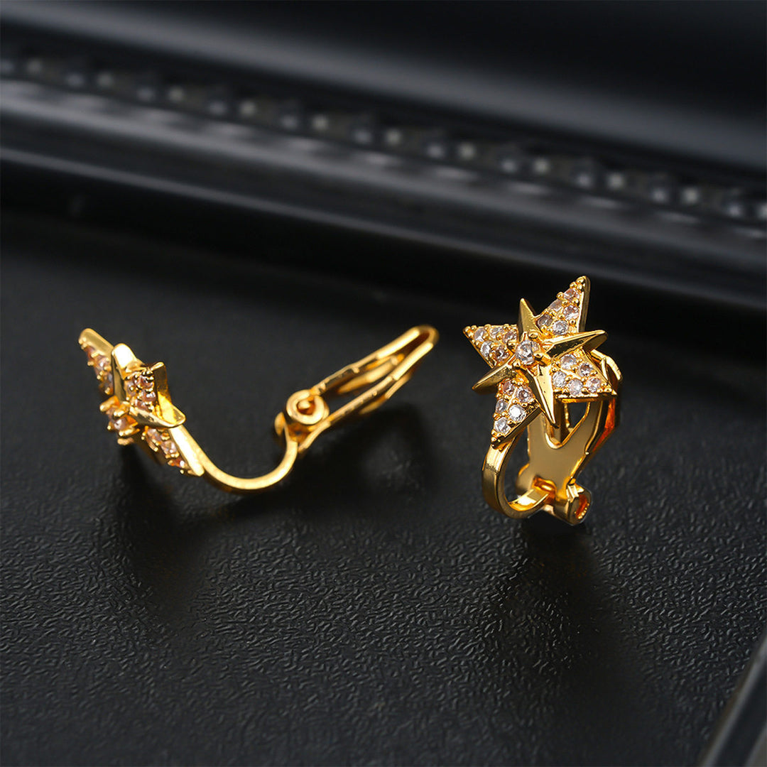 Starburst Diamond Hoop Earrings