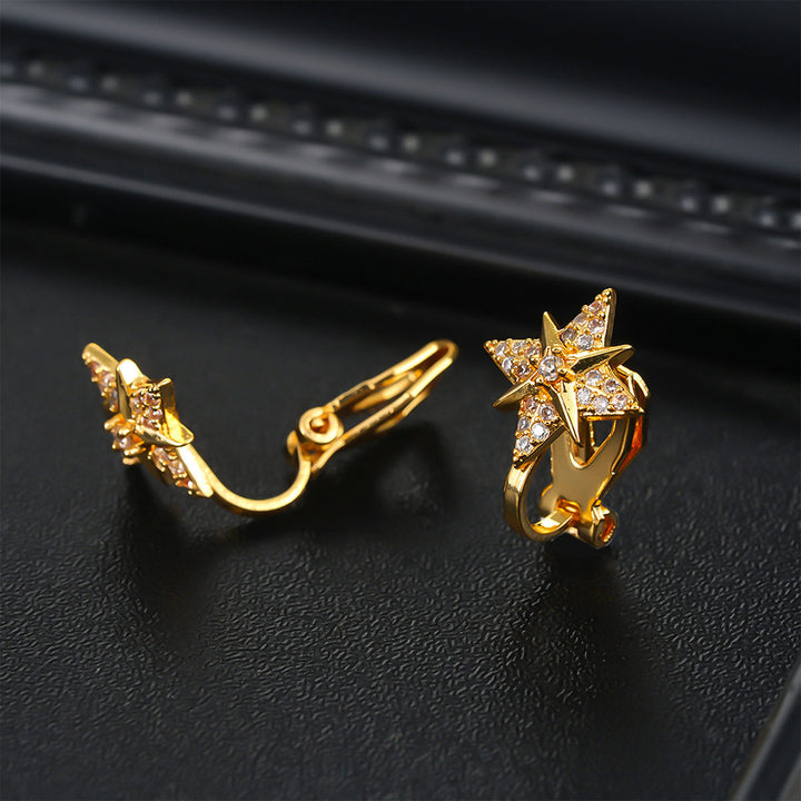 Starburst Diamond Hoop Earrings