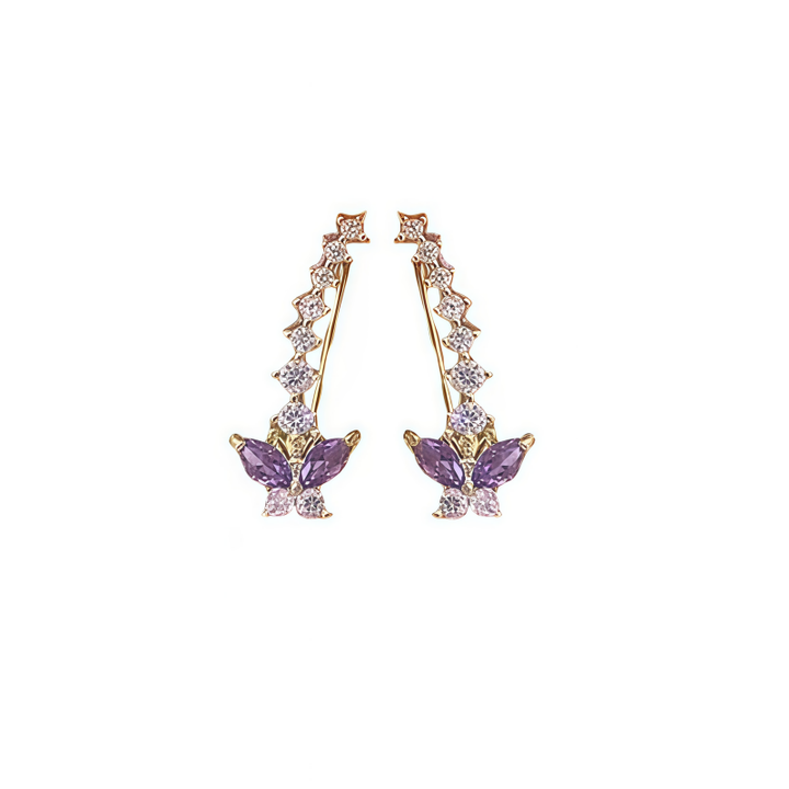Butterfly Dance Diamond Ear Climbers (Light Luxury Niche Design Earrings)