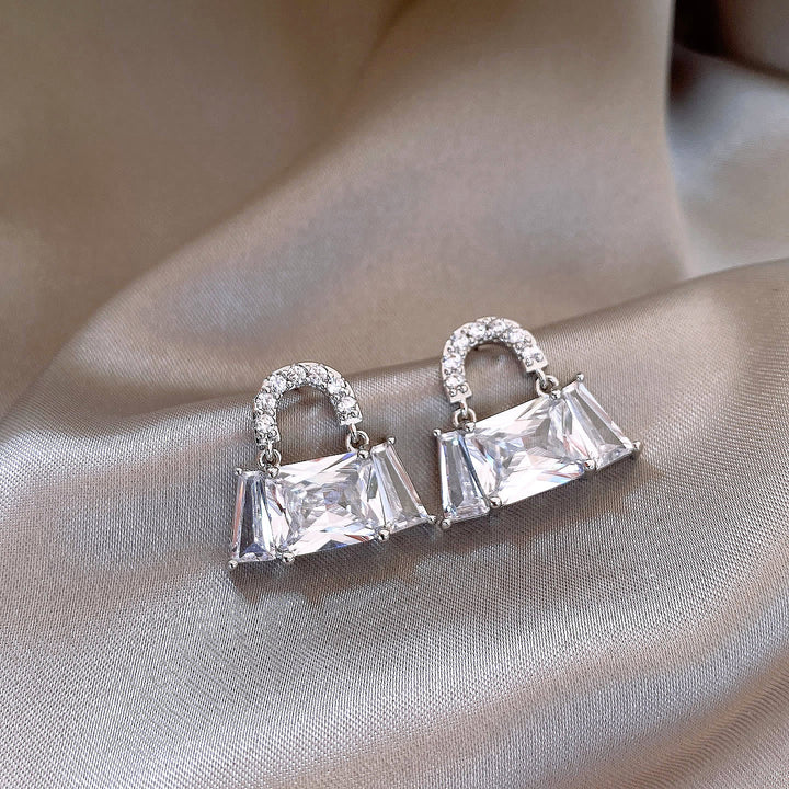 Pavé Handbag Shape Stud Earrings