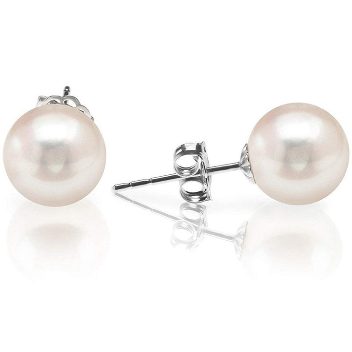 Classic Round Pearl Stud Earrings