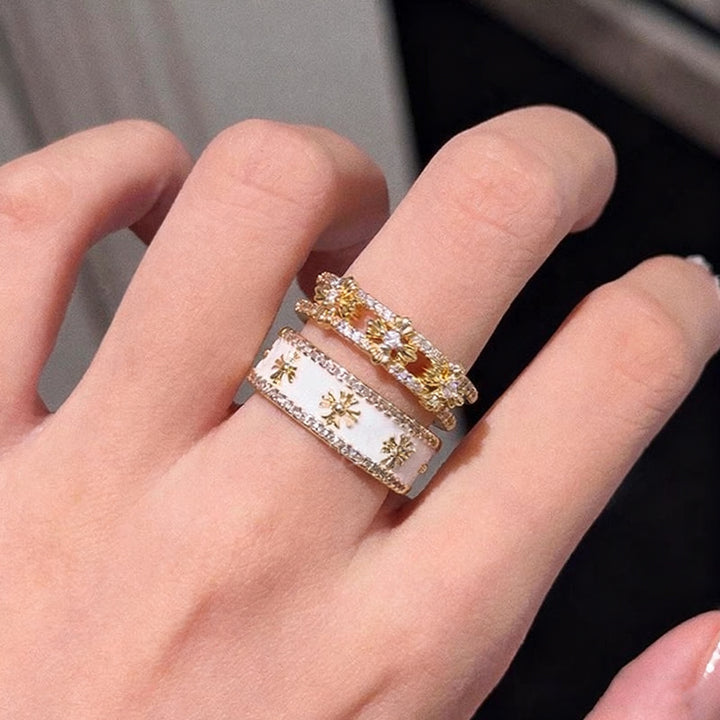 Vintage Starburst Open Ring Set (Light Luxury Niche Sweet & Edgy Bands)