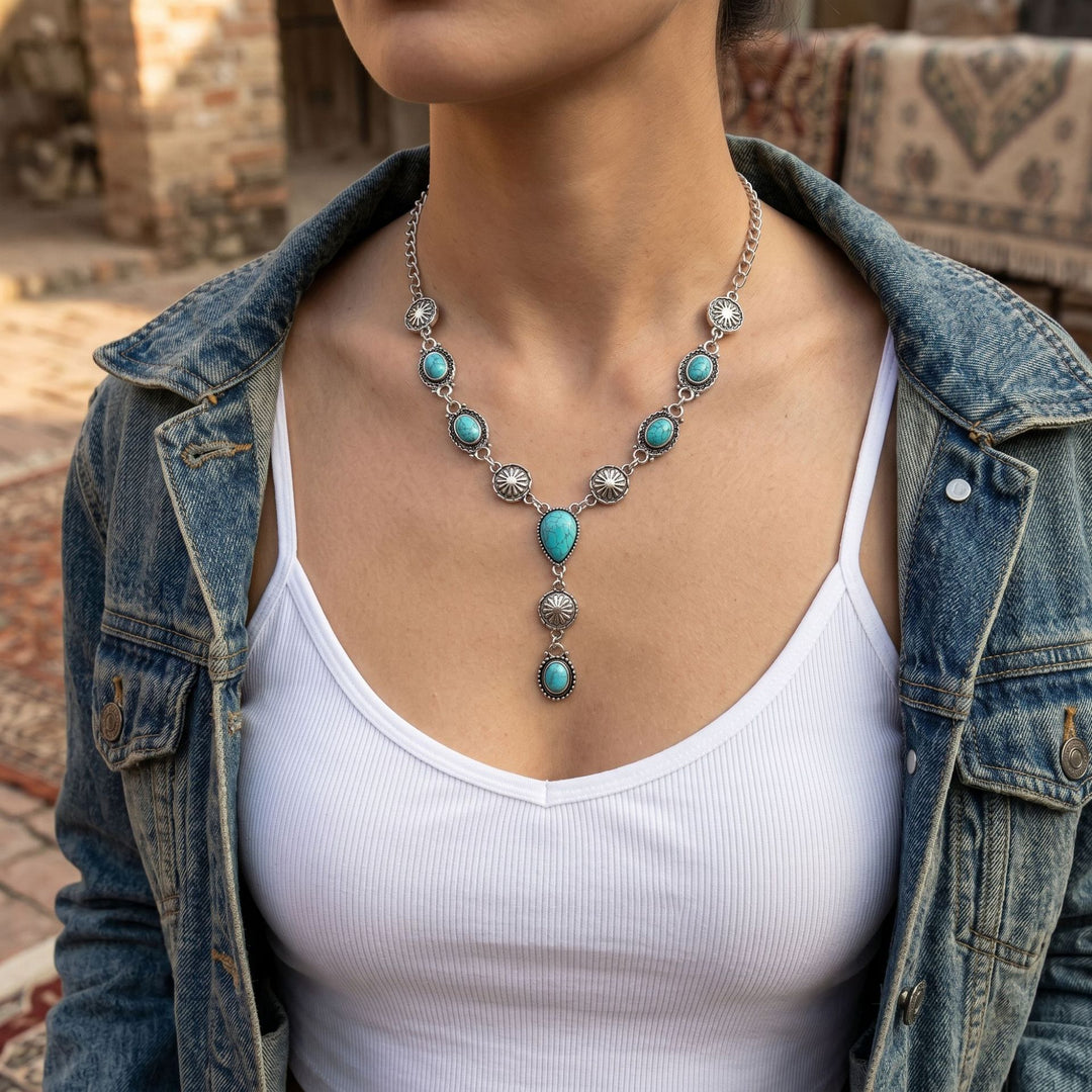 Vintage Turquoise Necklace & Bracelet Set