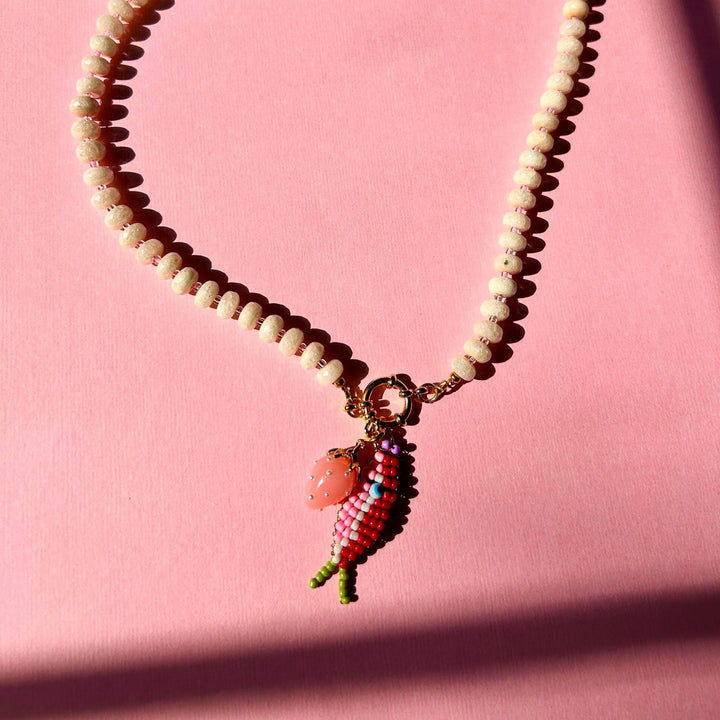 Cute Beaded Fish Pendant Necklace, 4 Colors Hand-Woven Colorful Bead Chain Niche Playful Jewelry