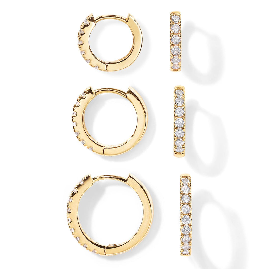 Pavé Diamond Hoop Earrings for Women – Minimal Luxury Huggie Jewelry