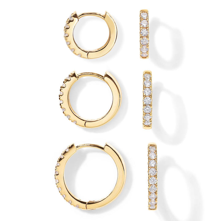 Pavé Diamond Hoop Earrings for Women – Minimal Luxury Huggie Jewelry