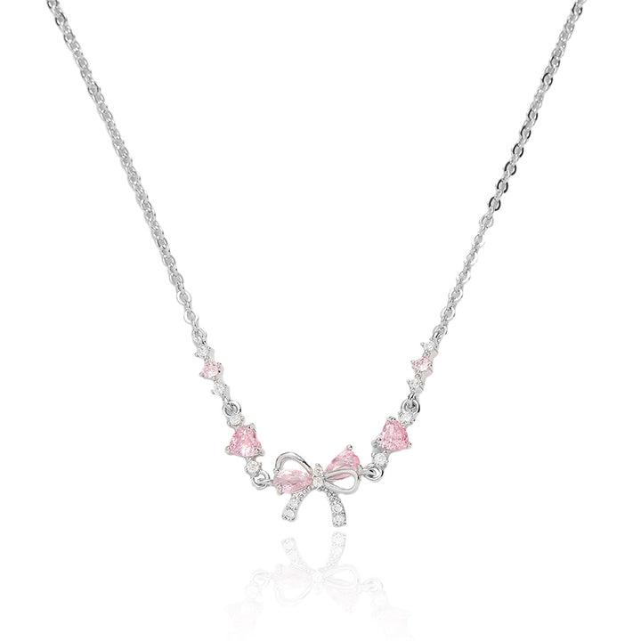 Bowknot Pink Diamond 3-Piece Jewelry Set (Sweet Element Style Series)