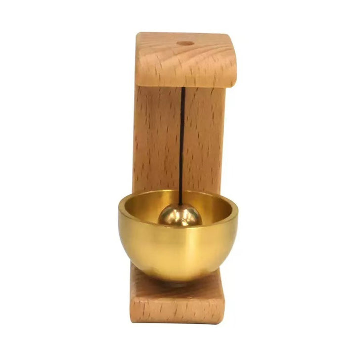 Wooden Base Brass Magnetic Doorbell (Vintage Practical Style Series)