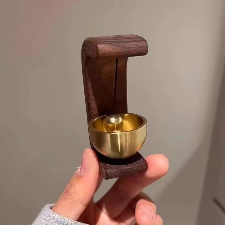 Wooden Base Brass Magnetic Doorbell (Vintage Practical Style Series)