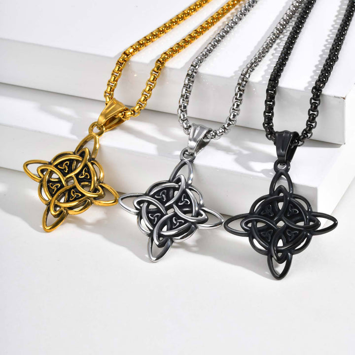 Celtic Knot Stainless Steel Necklace (Three Colors · Eternal Symbol Design)