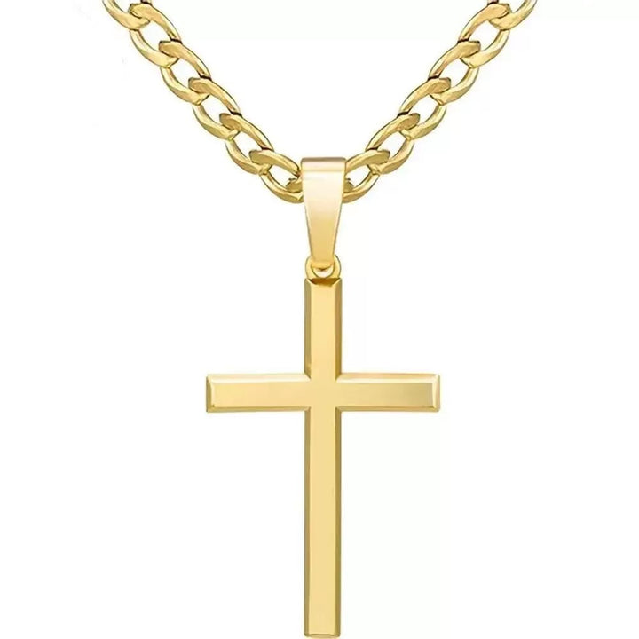 Minimal Polished Cross Necklace (Men's Modern Luxury Style)