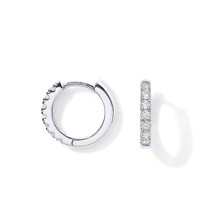 Pavé Diamond Hoop Earrings for Women – Minimal Luxury Huggie Jewelry