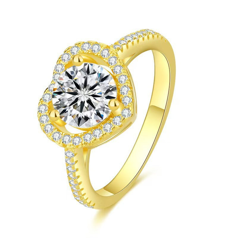 Heart Halo Center Stone Ring (Women's Luxury Elegant Style)