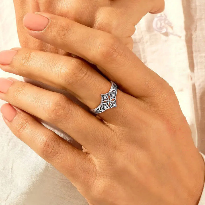 S925 Silver Celtic Knot Pattern Ring (Vintage Personalized Men's Style)