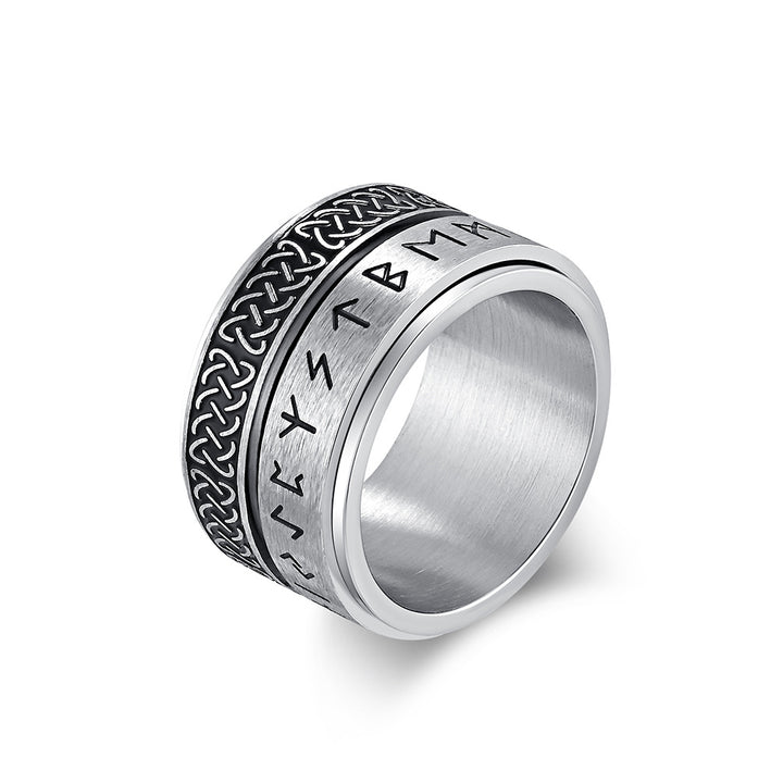 Viking Runes Celtic Knot Spinner Ring for Men – Bold and Unique Statement Ring