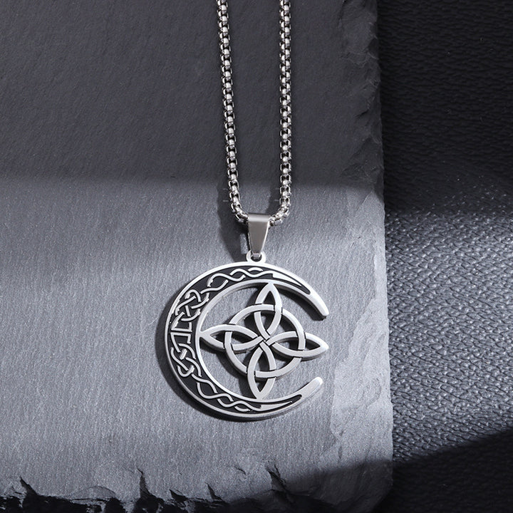 Vintage Celtic Witch Knot Hollow Pendant Street Style Necklace