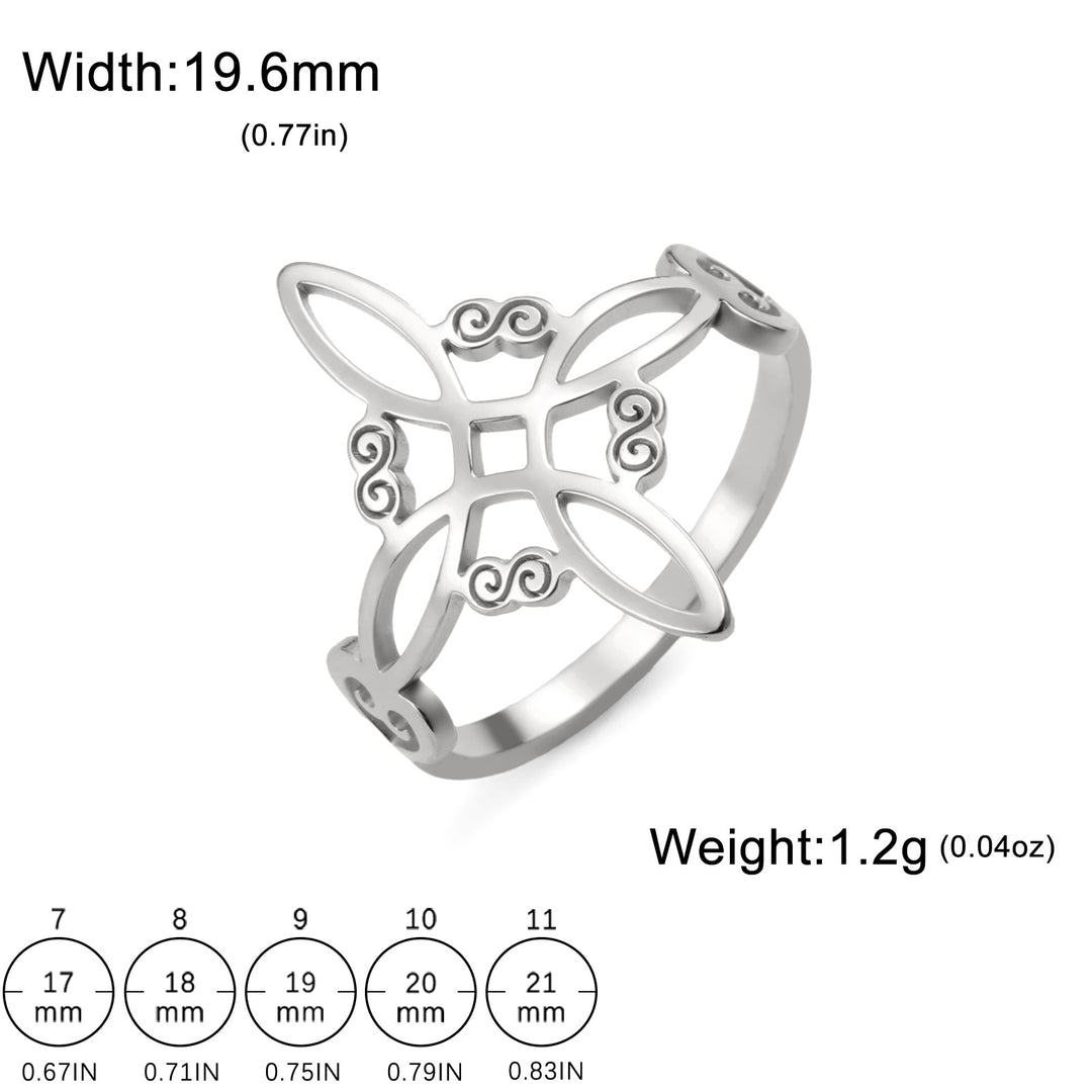 S925 Silver Witch Knot Pattern Ring for Men and Women