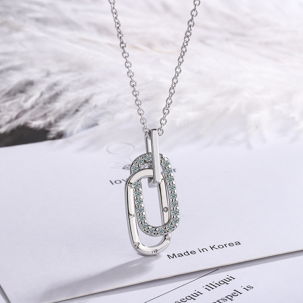 Minimalist Light Luxury Double-Loop Micro-Diamond Choker