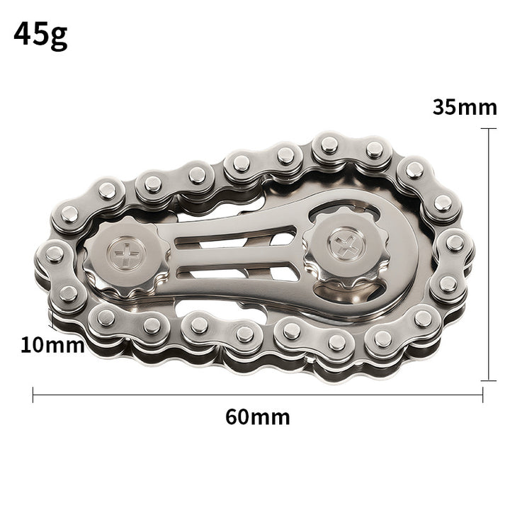 Gear Chain Metal Fidget Spinner (Stress-Relief High-Tech Creative Finger Toy)