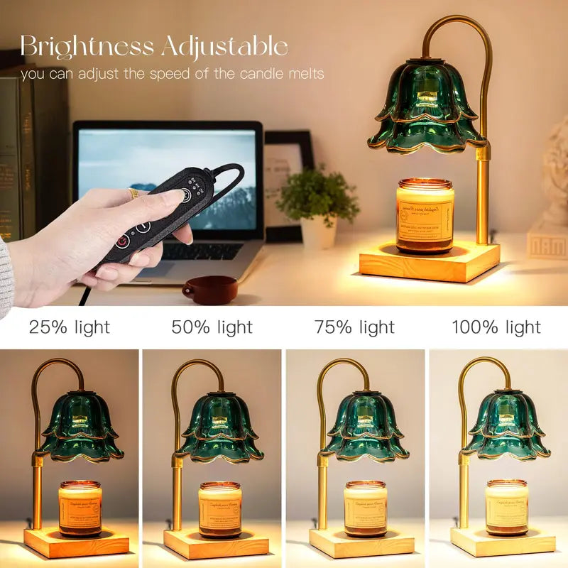 Flower Candle Warmer Lamp with Timer : With 2 Bulbs, Table Lamp Height Adjustable, Home Bedroom Decor, House Warming Gift, Birthday Gift, Gift for Women, Mother's Day Gifts Decoration Items Ornaments