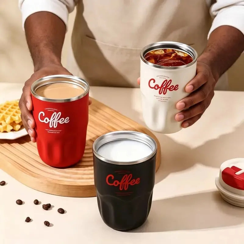 Smart Temperature Display Travel Coffee Tumbler, 316 Stainless Steel Portable Textured Insulated Water Cup