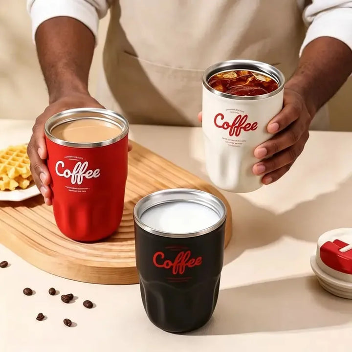 Smart Temperature Display Travel Coffee Tumbler, 316 Stainless Steel Portable Textured Insulated Water Cup