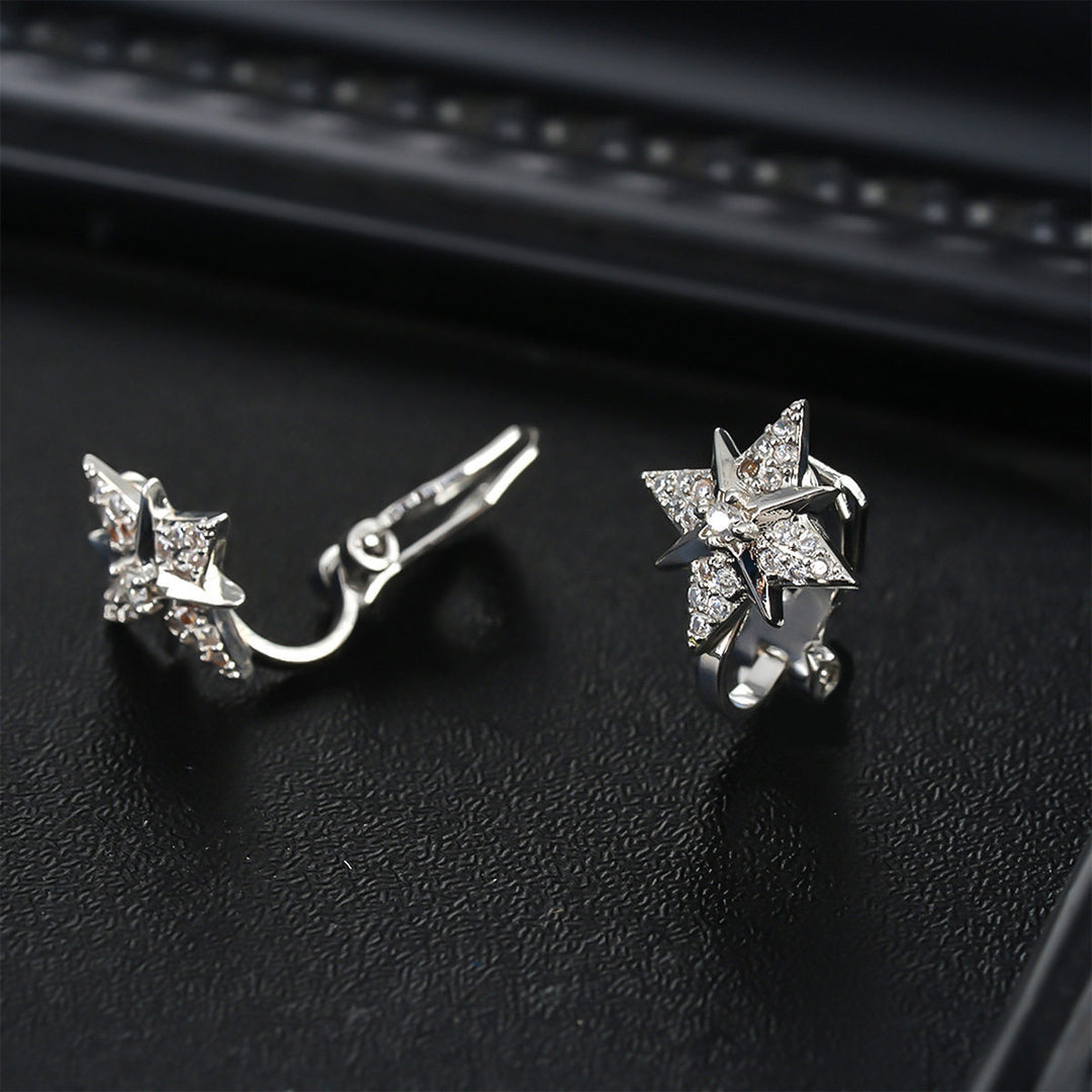 Starburst Diamond Hoop Earrings