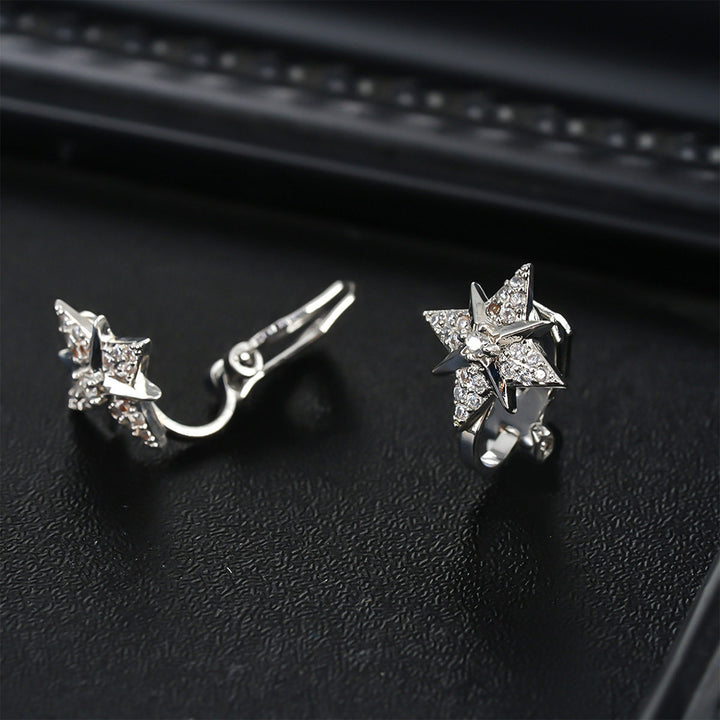 Starburst Diamond Hoop Earrings