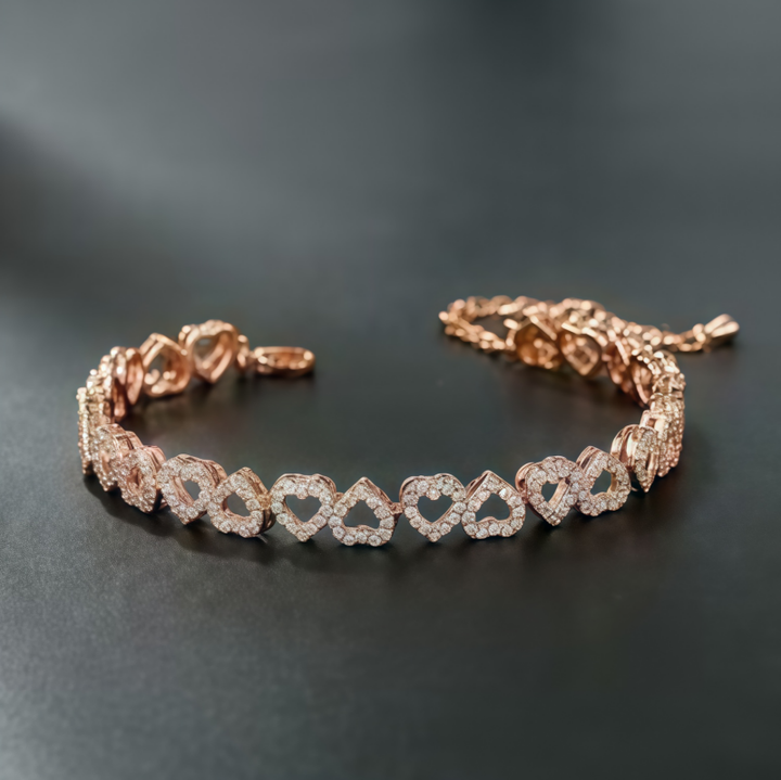 Cross & Heart Pavé Bracelet Set (Light Luxury Niche Romantic Wrist Jewelry)