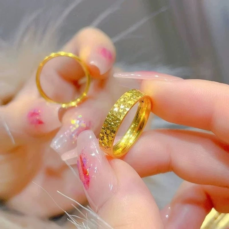 Sparkly Gold Confetti Wide Band Ring (Luxury Statement Ring)