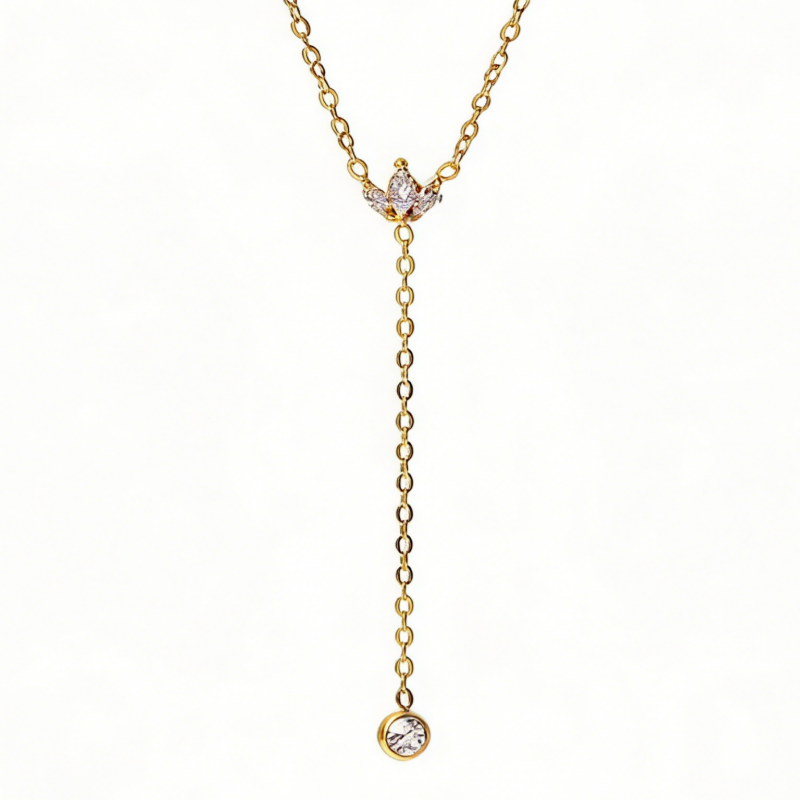 Gold Plated Geometric Diamond Necklace Set (Light Luxury Niche Multi-Style Clavicle Chain Collection)