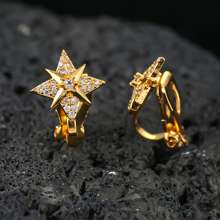 Starburst Diamond Hoop Earrings