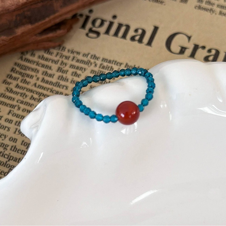 Ocean-Inspired Star Beaded Stretch Ring (2pcs Cute Stackable Band Set)
