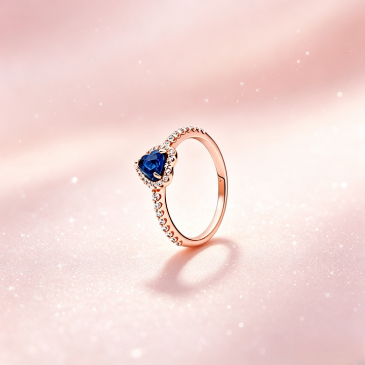 Heart-Cut Halo Half Pavé Ring (Multi-Color & Tone Options Luxury Women's Band)