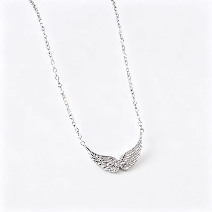 3D Wing Pendant Collarbone Necklace, 2 Colors Gold & Silver Minimal Angel Wing Niche Jewelry