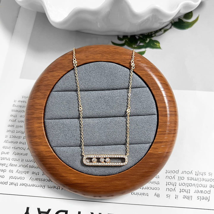 Pavé Geometric Link Clavicle Chain (Light Luxury Niche Versatile Daily Necklace)