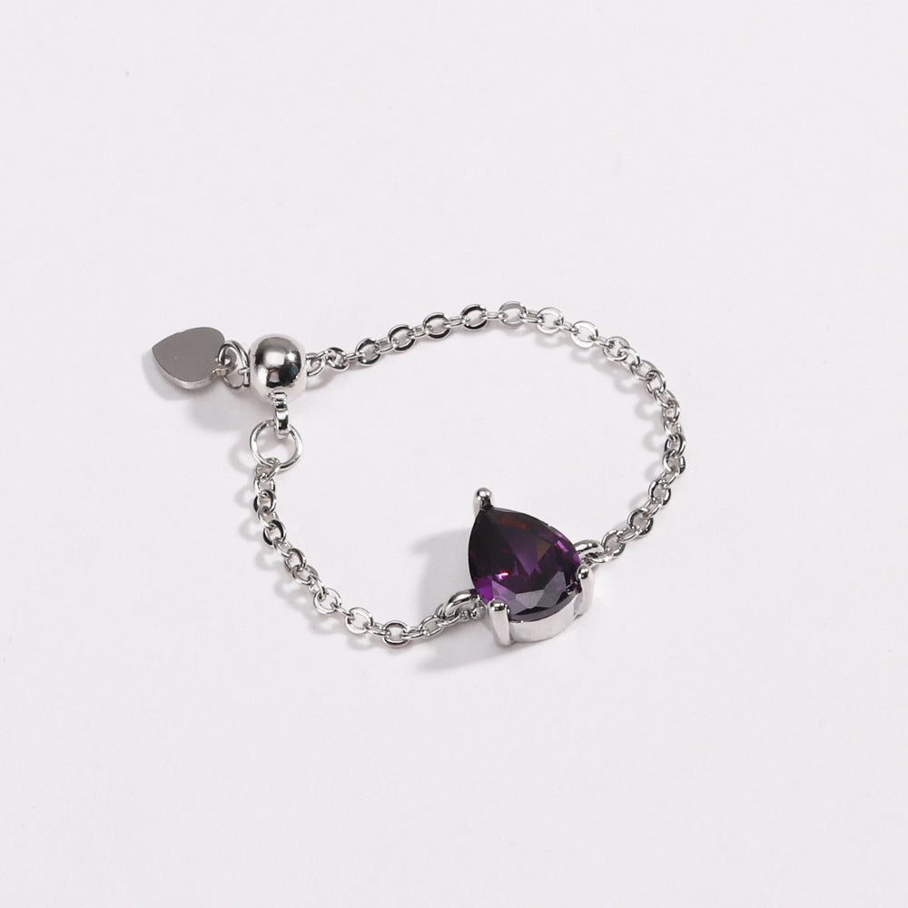 Pear Colored Gem Adjustable Ring (Sweet Vitality Multi-Color Style)