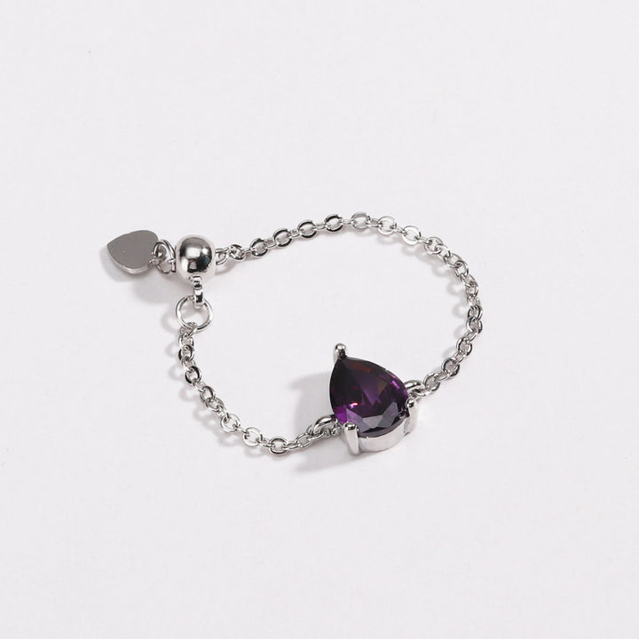 Pear Colored Gem Adjustable Ring (Sweet Vitality Multi-Color Style)