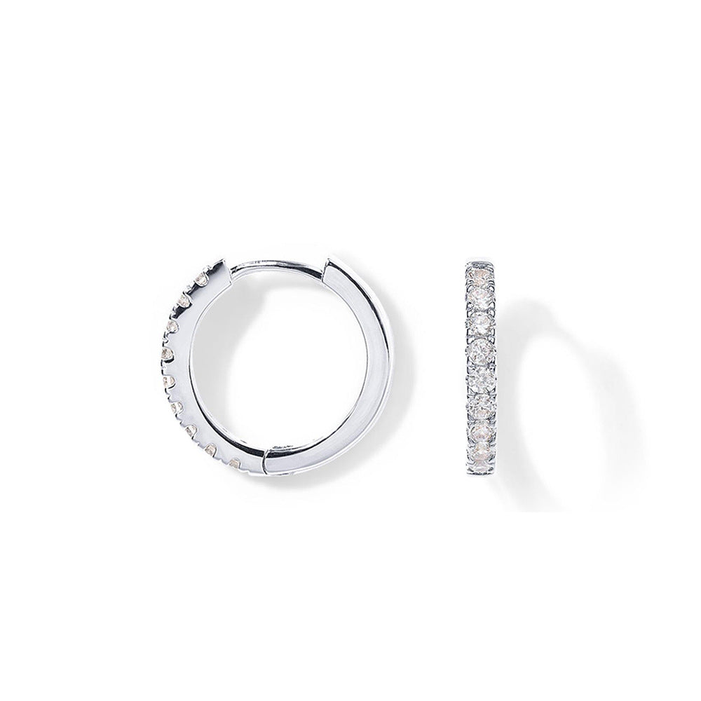 Pavé Diamond Hoop Earrings for Women – Minimal Luxury Huggie Jewelry