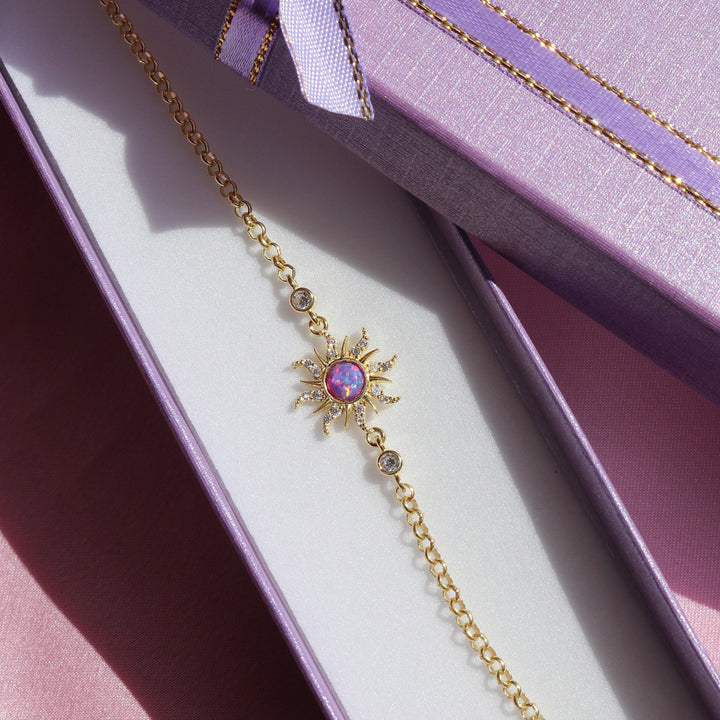 Vintage Dopamine Sun Opal Pendant Necklace & Earring Set