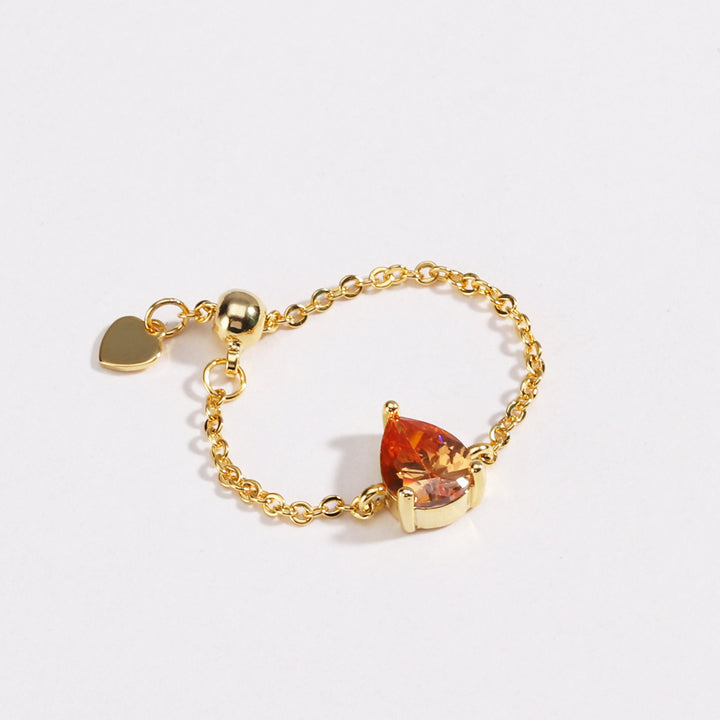 Pear Colored Gem Adjustable Ring (Sweet Vitality Multi-Color Style)