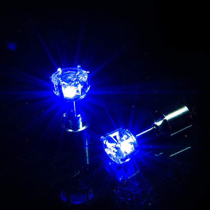 LED Glowing Crown Stud Earrings for Couples – Party Light-Up Jewelry