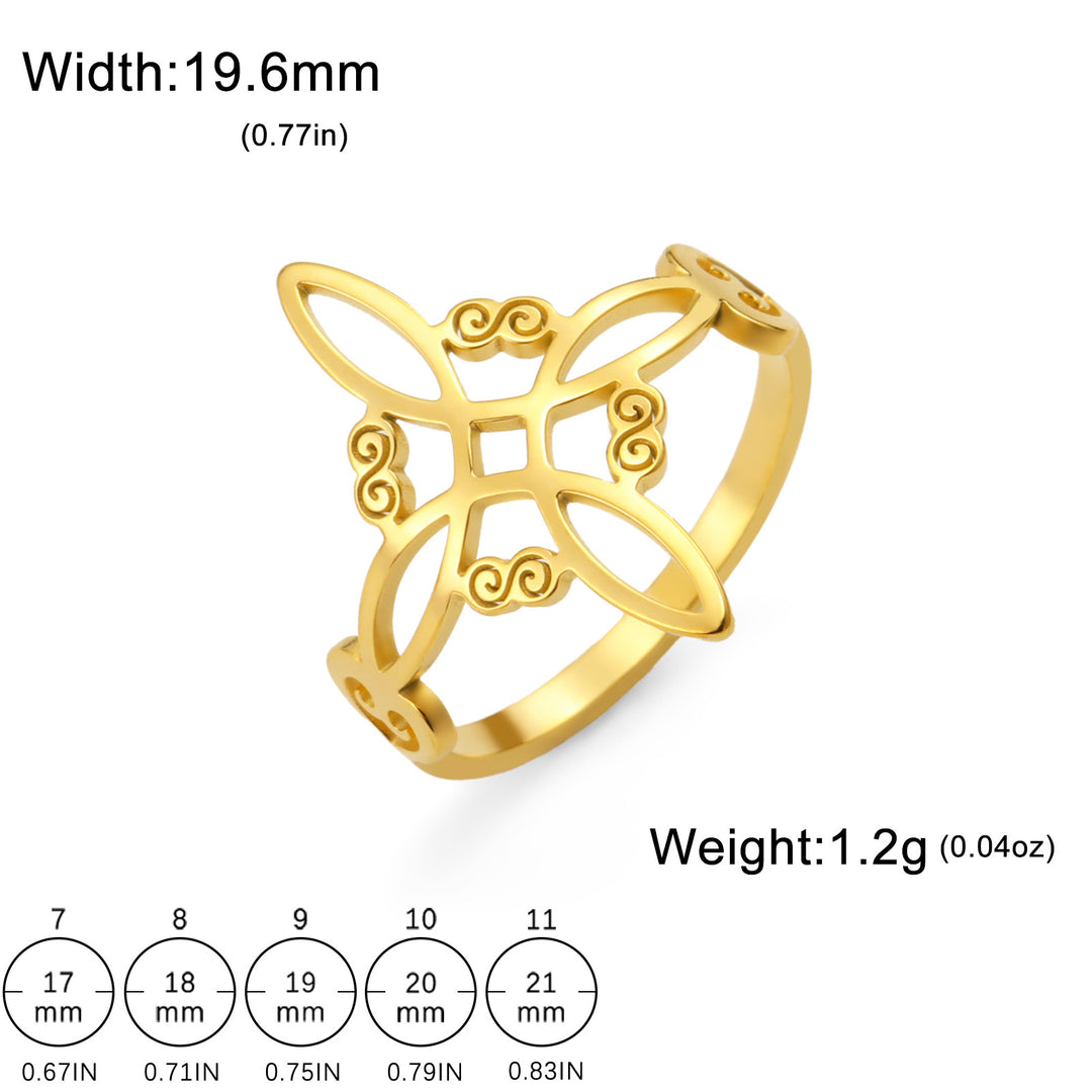 S925 Silver Witch Knot Pattern Ring for Men and Women