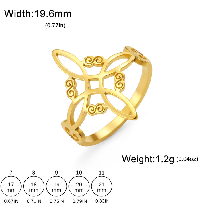 S925 Silver Witch Knot Pattern Ring for Men and Women